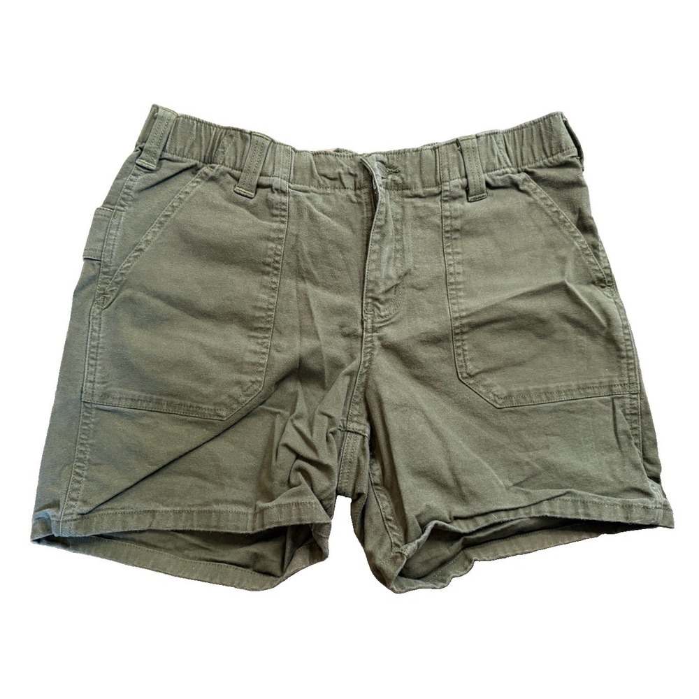 Carhartt Women's Shorts Size 10 Olive Green Relaxed Fit Utility Workwear